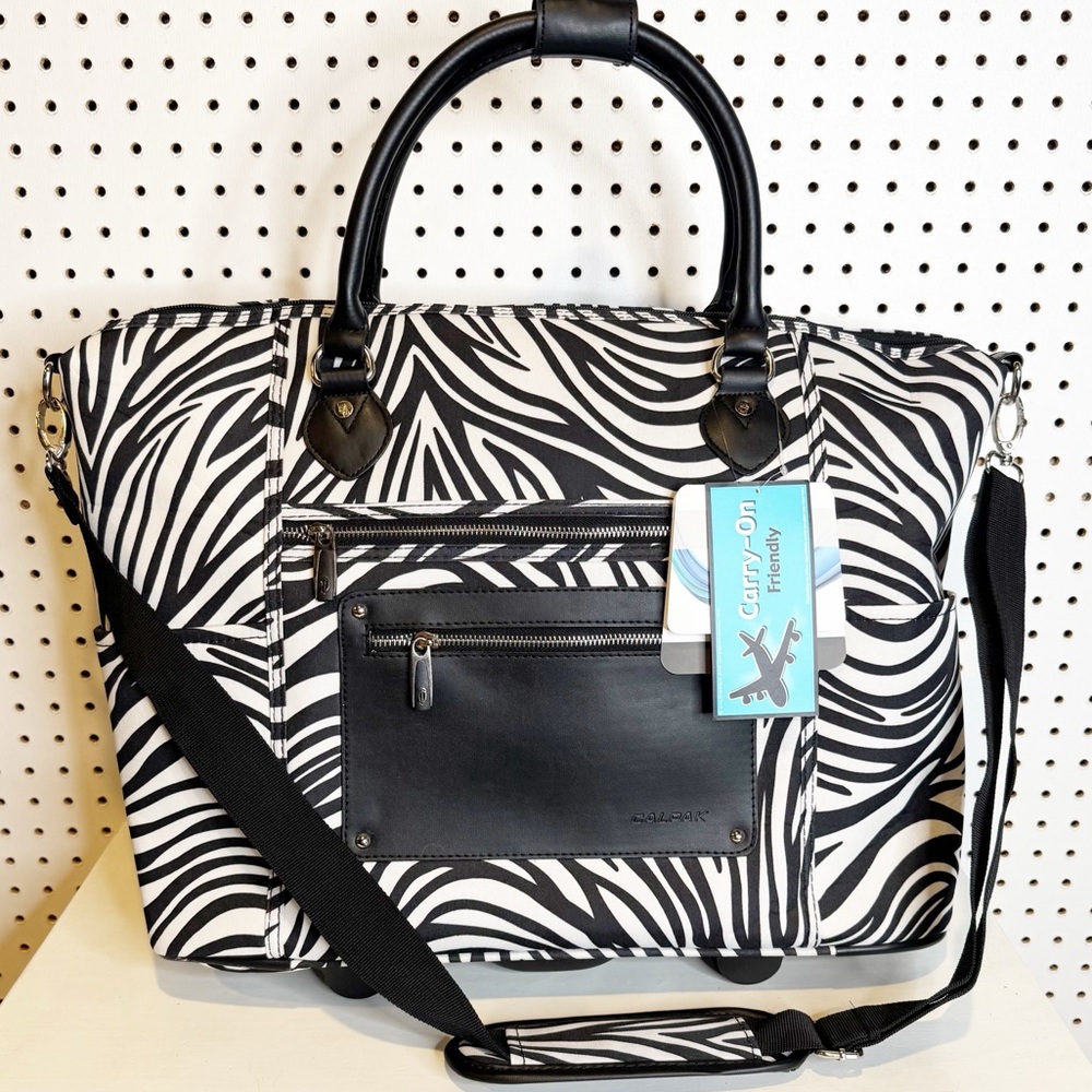 Calpak | NWT Zanny 21" Rolling Laptop Tote Carry-on Bag in Zebra Print WRT406